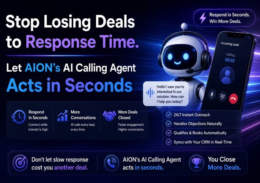 Stop Losing Deals to Response Time. Let AION’s AI Calling Agent Acts in Seconds