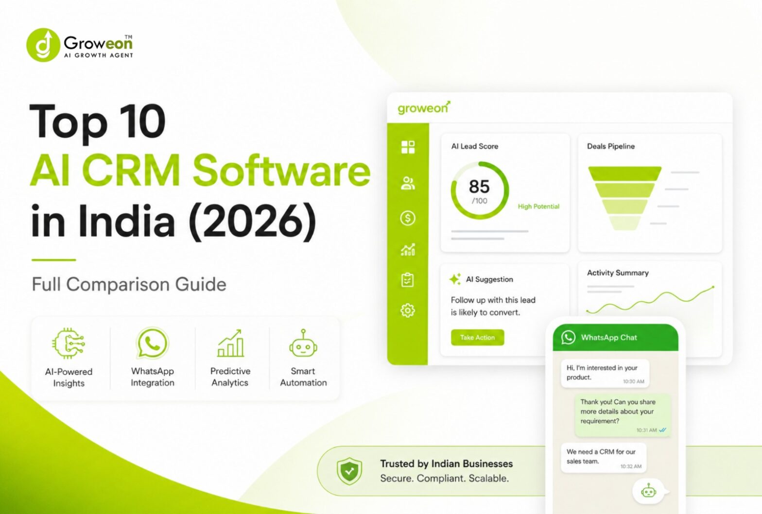 Top 10 AI CRM Software in India (2026): Full Comparison Guide