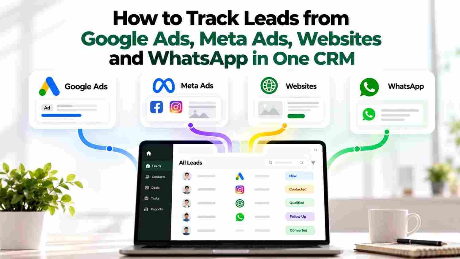 How to Track Leads from Google Ads, Meta Ads, Websites and WhatsApp in One CRM
